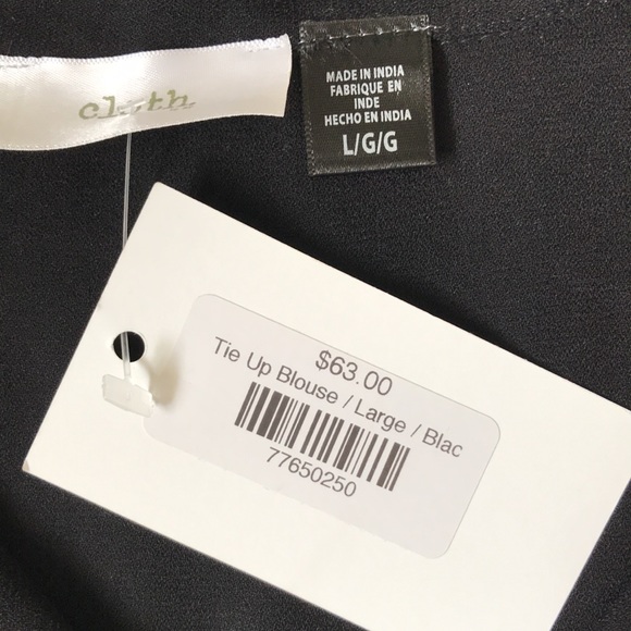 Cloth generous black sleeveless button front tie waist top NWT - Picture 2 of 4